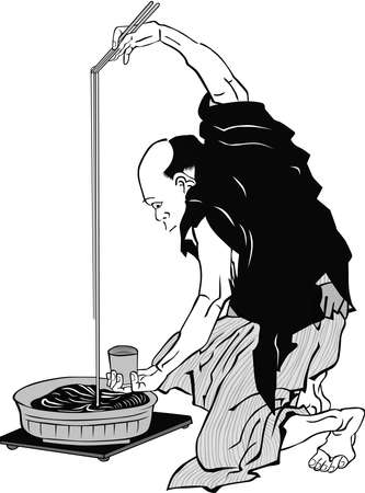 Ukiyo-e Men Eating Part 1のイラスト素材