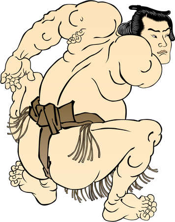 Ukiyo-e Sumo wrestler No.34のイラスト素材