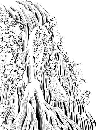 Shimono Kuromamiyama Furi furi no Taki Line Artのイラスト素材