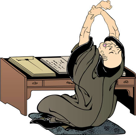 Ukiyo-e Men Stretching Out Part 3のイラスト素材