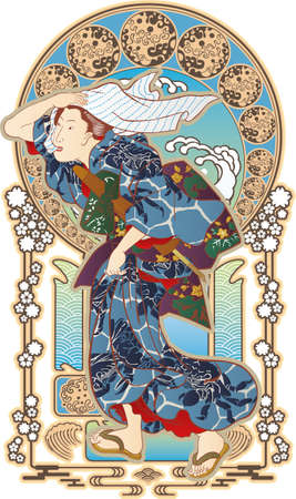 Ukiyo-e Female Japanese Gothic Versionのイラスト素材