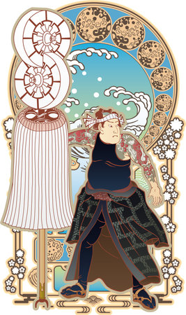Ukiyo-e Fire Extinguisher Part 10 Japanese Gothic Versionのイラスト素材