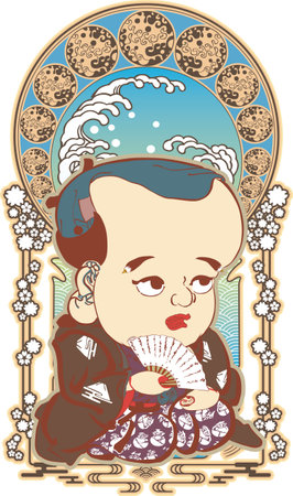 Ukiyo-e Fukusuke Part 6 Japanese Gothic versionのイラスト素材