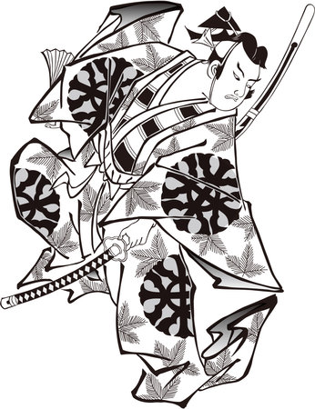 Ukiyo-e Kabuki Actor No.93のイラスト素材