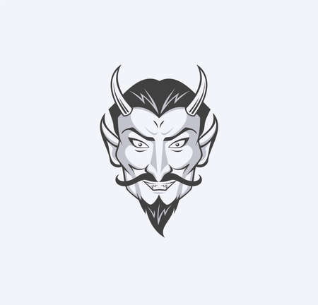 Evil devil face with hornsのイラスト素材