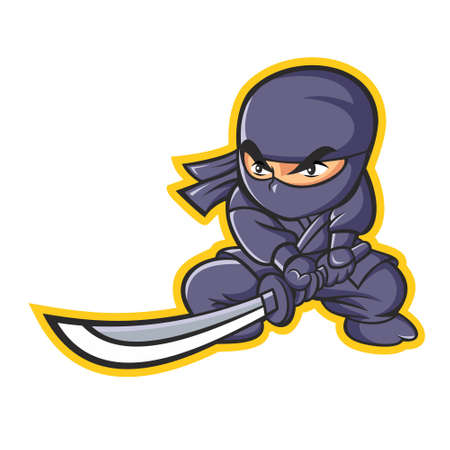 Ninja with samurai swordのイラスト素材