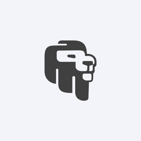 Abstract Lion Head Logo, simply, mascot designのイラスト素材