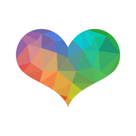 Geometric love with colorful, Heart polygon image vectorのイラスト素材