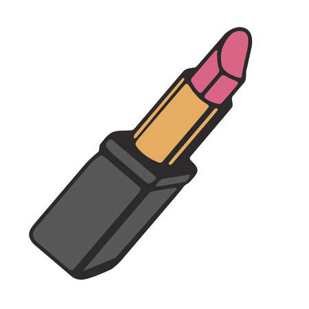 pink lipstick Illustration on a white backgroundのイラスト素材