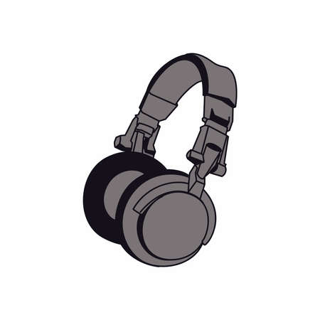 Headphone icon doodle illustration on white background. Vector imageのイラスト素材