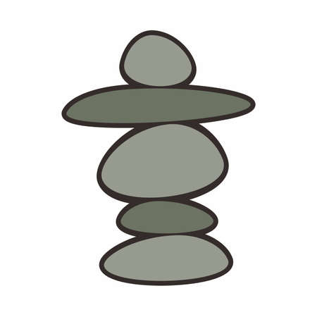 Stacked Stone Landscaping and Gardening. Icon on the white background. Vector imageのイラスト素材