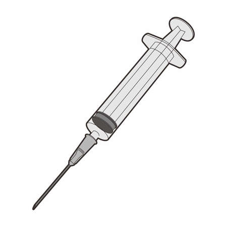 Injection on white background. Flat Illustration. Vector imageのイラスト素材