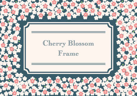 Vector illustration of cherry blossom frameのイラスト素材