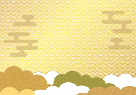 Vector illustration of japanese traditional cloud design backgroundのイラスト素材