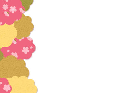 Vector illustration of sakura and cloud frameのイラスト素材