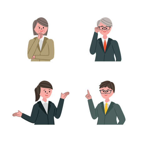 Vector illustration set of business peopleのイラスト素材
