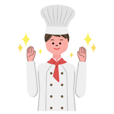 Vector illustration of chef washed his handsのイラスト素材