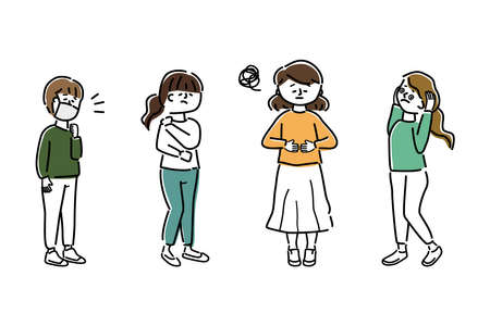 Vector illustration of people feeling unwellのイラスト素材