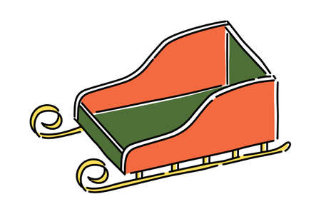 Vector illustration of Christmas sleigh.のイラスト素材