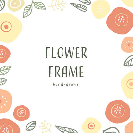 Vector illustration of Scandinavian style flower frameのイラスト素材