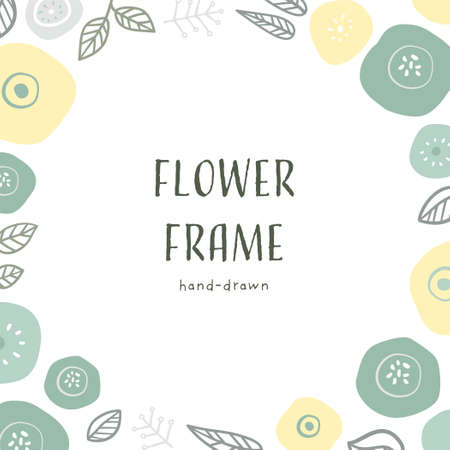 Vector illustration of Scandinavian style flower frameのイラスト素材