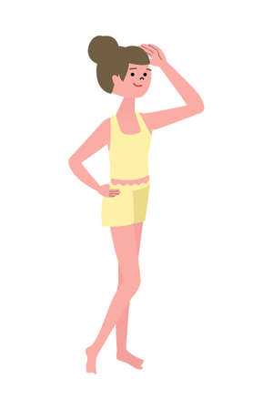 Vector illustration of woman wearing swimwear.のイラスト素材