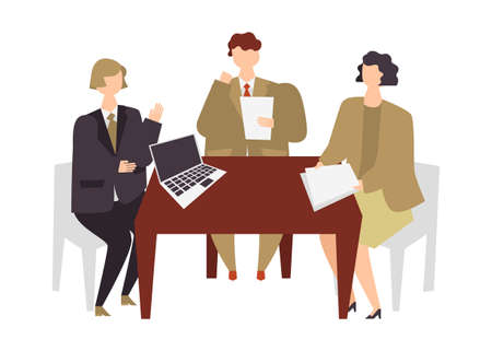 Vector illustration of business meeting.のイラスト素材