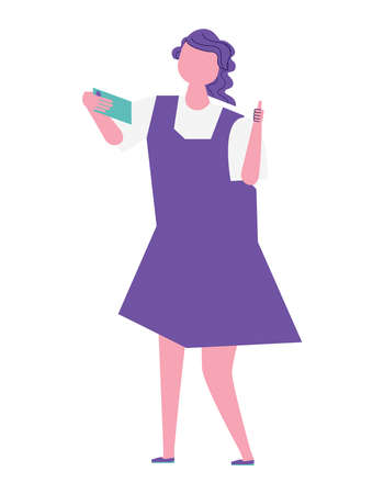 Vector illustration of woman taking selfie.のイラスト素材