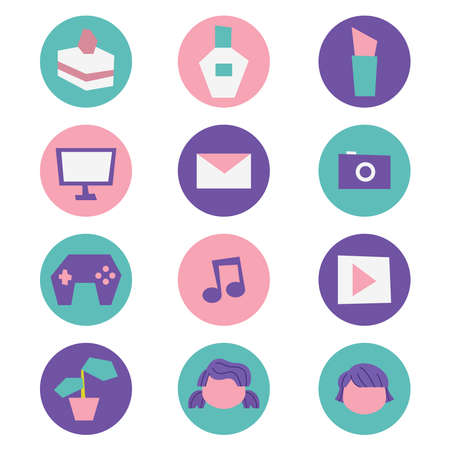 Vector illustration set of simple icons.のイラスト素材