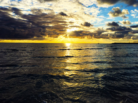 Beautiful sunset over seaの写真素材