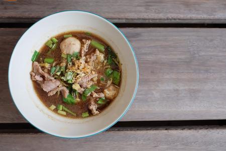 Thai Noodles delicious : "Kauy Teaw Nam Tok " Thai speakの写真素材