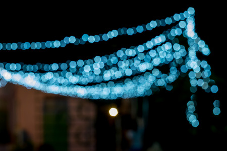 blue bokeh abstract light background.(Selective focus)の写真素材