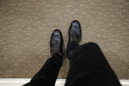 leather boots  for background.(Selective focus)の写真素材