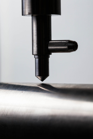 Hardness test with stainless steel barの写真素材