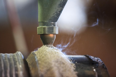 Hard surfacing by submerge arc weldingの写真素材