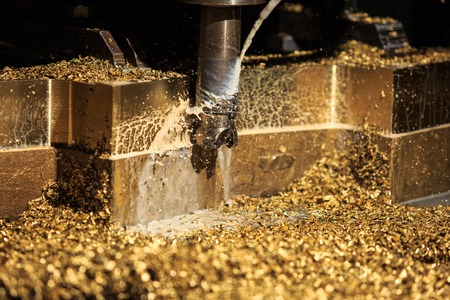 Bronze forming by CNC milling machine cuttingの写真素材