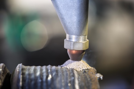 Hard surfacing by submerge arc weldingの写真素材