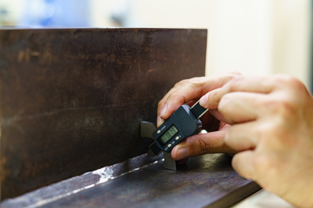 Inspection weldment with welding gage