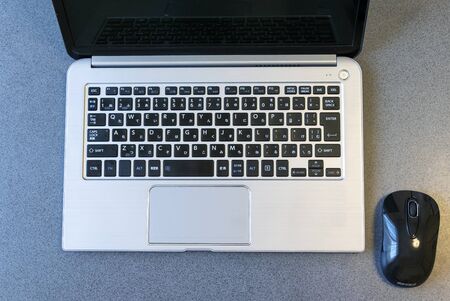 Laptop and Mouseの写真素材