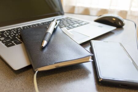 Business tools on the tableの写真素材