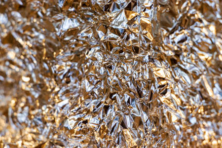 Texture of crumpled metal foilの写真素材