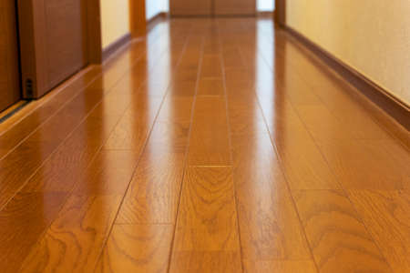 Corridor with wood flooringの写真素材