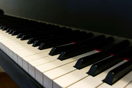White keys and black keys of pianoの写真素材