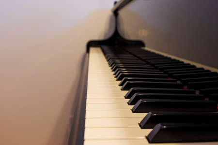 White keys and black keys of pianoの写真素材