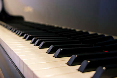 White keys and black keys of pianoの写真素材