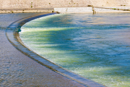 River flow with beautiful emerald color