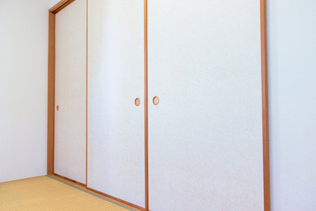 Fusuma, sliding door in the Japanese roomの写真素材