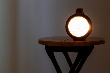Light glowing in a dark room