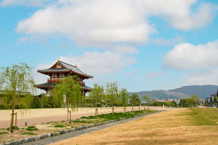 Nara Palace Site and Mt. Wakakusa in Nara, Japanのeditorial素材