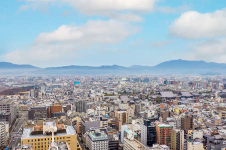 Cityscape of Kyoto from from Kyoto Towerの写真素材